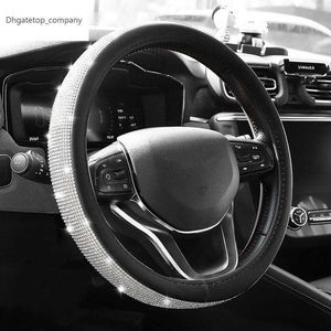 2022 Bling Diamond Rhinestones Crystal Автомобильный чехол на руль из искусственной кожи, автомобильные аксессуары, чехол для стайлинга автомобилей
