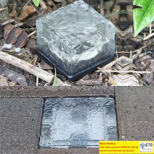 Solar LED ground Light Lamp Waterproof Frosted Glass Square Cube Rocks Garden Ingroud for OutdoortRoadSquare