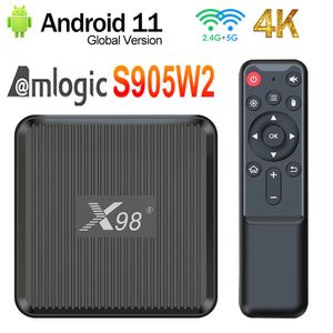 Android 11 TV Box X98Q Amlogic S905W2 Wifi 2.4G 5G Odtwarzacz multimedialny BT5.0 TVBOX Inteligentny dekoder