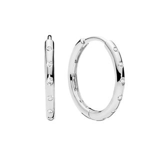 Kvinnor Herr Autentiska Sterling Silver Hoop Örhänge För Pandora Rose Gold CZ Diamond Circle Hip Hop Smycken Flickvän presentörhängen med originalkartong