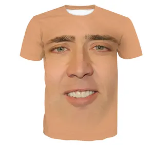 Hip Hop Sportwear Punk Casual Pontas de pista solta outono Homens de outono impressão famosa ator Nicolas Cage 3d camiseta 013