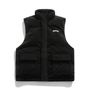 Gilet da uomo Autunno Inverno Gilet imbottito Uomo Giapponese Retro Velluto a coste Donna Giacca senza maniche calda Coppia Stand Collare Giacca a vento Gilet 221202