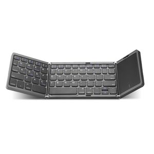Foldable Bluetooth Keyboard Rechargable Portable Mini USB Wireless Keyboard with Touchpad Mouse for Android PC Tablet 3 Device Sync