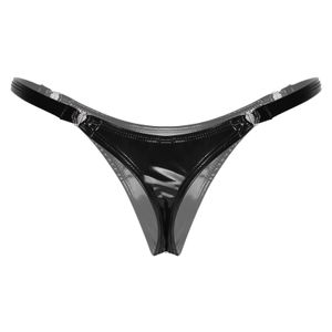 Women's Panties Womens Wetlook Latex Underpants Smooth Surface Low Waist Underwear Solid Color Soft Heart Shape Buckle Brief Glossy Sexy Panties 221202