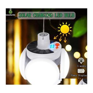 Solar Garden Lights 45LD Lampa Solar Football Kształt UFO USB ładowna przenośna latarnia kamera Light Folding BB Garaż Dostawa Dhsga