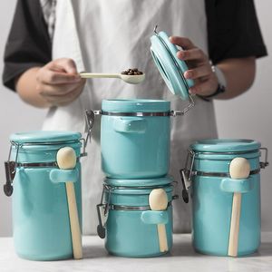 Food Savers Storage Containers Sugar Jar Lovely Originality White Sand Household Kitchen Bring Cover Moistureproof Can Tea H 221202