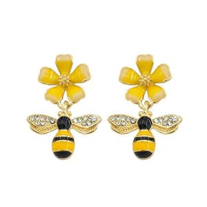Stud Fashion Jewely Flower Bee Earrings EarDrop Dangle Stud Drop Delivery DHYC1