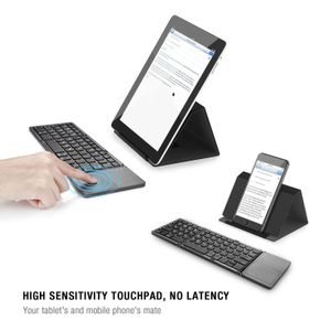 Folding Bluetooth Keyboard Portable Slim Touch Keyboard Charging on Sale