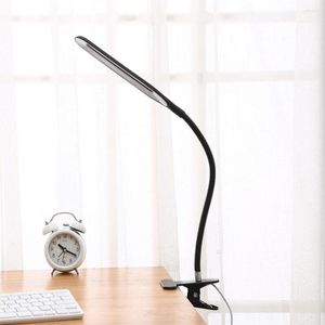 Tischlampen USB-LED-Clip-Lampe Nachttisch Schreibtisch Student Lernen Augenschutz Schlafzimmer Cool White