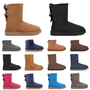 2024 Mulheres Designer Neve UXST Botas Triplo Preto Castanha Rosa Marinha Cinza Moda Clássico Tornozelo Bota Curta Mulheres Senhoras Meninas Botas Sapatos de Inverno