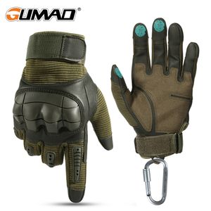 Beş Parmak Eldivenleri Askeri Taktik Dokunmatik Ekran Eldiven PU Deri Deri Tam Parmak Airsoft Paintball Bisiklet Avı Yürüyüş Bisiklet Erkek Mittens 221202