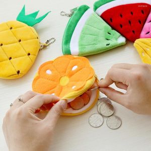 Förvaringspåsar sammet simulering fruktformad mynt handväska barns tecknad söt liten blixtlåsficka plånbok gåva