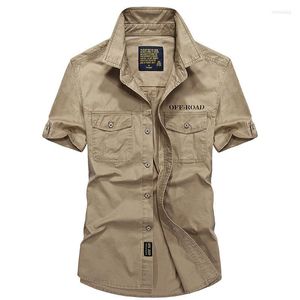 Men's Casual Shirts Summer Men Shirt Military Style Cotton Short Sleeve Army Brand High Quality Camisa Social Masculina