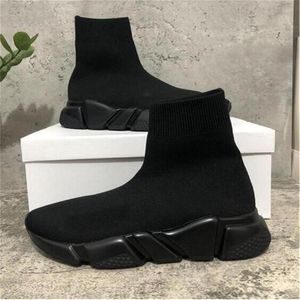 Casual Shoes Speed ​​Trainers Sneakers Shoe Knit Sock Black Khaki Watermark 2022 Paris Mens Womens Storlek 36-45