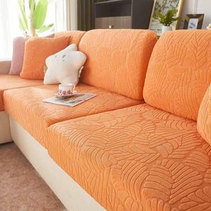 Крышка стулья апельсиновый диван оранжевого жаккарда Толстую эластичность для гостиной кресло угловой