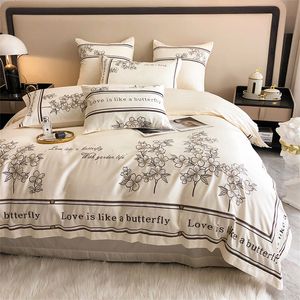 Bettwäsche-Sets, High-End-Set im französischen Stil, bestickt, aus reiner Baumwolle, luxuriöser 100er-Langstapel-Bettbezug, Queen-Deckenbezüge 221206
