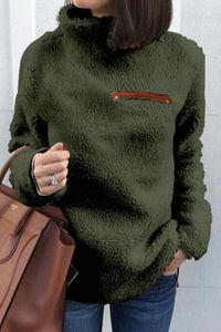 Kadın Ceket Sweatshirts Sonbahar Kış En İyi Uzun Kollu Peluş Peluş Sıcak Kazak Tunik Kadın Pembe Bayanlar Giyim Fermuar Sokak Giyim 221201