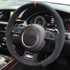 Maßgeschneiderte Auto-Lenkrad-Geflechtabdeckung, Autozubehör für Audi A1 A3 A4 2015–2016, A7 2012–2018, S7 2013–2018, RS7 2014–2015