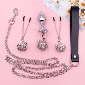 sex toy massager Adult women's alternative breast clip toys sexy anal plug appliances passion suit traction rope chain anus