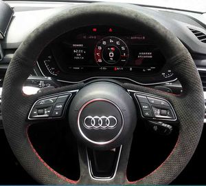 Customized Car Steering Wheel Cover Non-slip Suede For Audi A1 Sportback A3 A4 Avant A5 Q2 Car Accessories