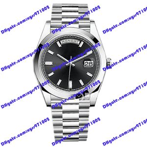 Wysokiej jakości męski zegarek 2813 Automatyczne maszyny 228206 Zegarek 40 mm czarny prostokąt Diamond Marka Time Silver zegarki ze stali nierdzewnej Sapphire Glass
