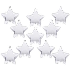 Brocada de presente 10 conjuntos de 80 mm bolas preenchidas DIY Ornamentos de plástico transparente Ornamento de natal Bauble Party Supplies Star Shape 221202