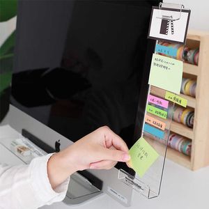 Creative Acrylic Monitor Message Memo Board for Sticky Note Transparent Name Card Phone Holder Desktop Plastic Holder Stationery