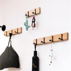 Clothing Storage Wall Clothes Hooks Solid Wood Household Shelf Towel Coat Hook Hangers Bathroom Rack Key Holder