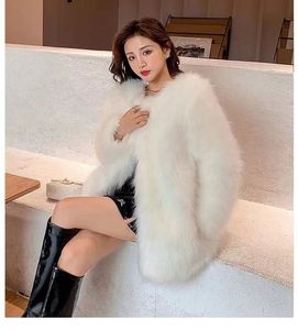 女性の毛皮のフェイク冬の高品質人工コート豪華なゆるい太い暖かいサイズのぬいぐるみ221202