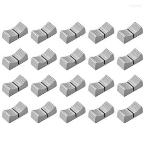 Decorative Figurines 20Pcs 24Mmx11mmx10mm Console Mixer Slider Fader Knobs Replacement For Potentiometer Gray Knob Black Mark
