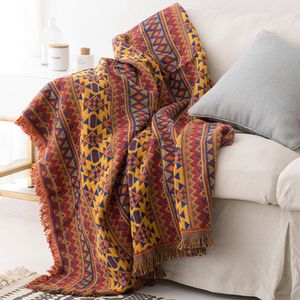 Coperte Ultimi tappeti indiani tribali all'aperto Campeggio Coperta da picnic Boho Letto decorativo Plaid Divano Nappe Tappetini in lino 221203