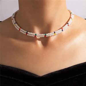 Chains MINHIN Elegant Big White Pearl Choker Necklace For Women Gold Collar Fashion Clavicle Chain Necklaces Wedding Jewelry