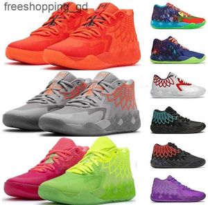 Homens Men MB1 Rick e Morty Basketball Shoes LaMelo Ball Sapato Queen City Black Blast Buzz City lo OVNI NÃO ATRESENTE ROCK REDGE RED SPORTWITH Caixa