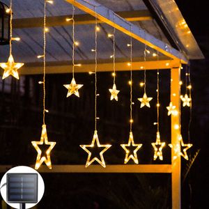 Bahçe Dekorasyonları Noel Işıkları Güneş Moon Star Led Dize Dekorasyonu Ev Açık Düğün Led Perde Lamba Tatil Dekoru 221202