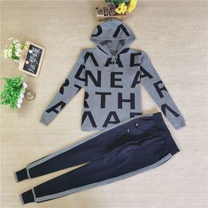 Projektant mody damski dresswowa liter sportowy pullover bluza sportowy zestaw sportowy luźne, swobodne dwuczęściowe kobiety