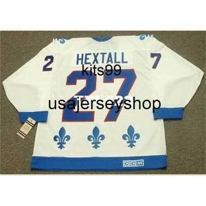 #27 Ron Hextall Quebec Nordiques 1992 CCM Vintage Home Hockey Jersey ou personalizado qualquer nome ou número Retro Jersey