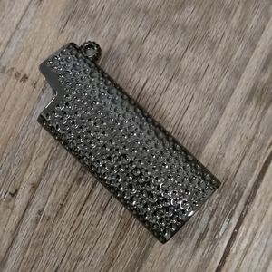 COOL Smoking Metal Meteorite Crater Style Replaceable Inside Lighter Case Sheath Casing Shell Protection Sleeve Pendant Ring Herb Tobacco Cigarette Holder