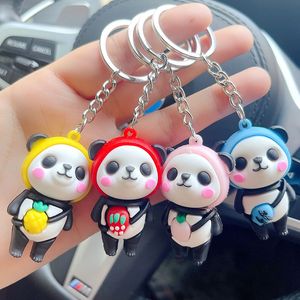 Cartoon Panda Keychains pendente PVC Keychain Key Chain Acessórios de moda Keyring