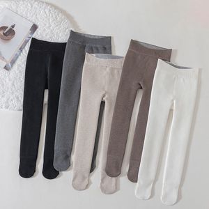 Leggings Tights Milancel Winter Kids Fleece Pantyhose Solid All Match Girl Pants 221203