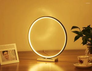 Bordslampor teknik rund sfär geometrisk ring cirkel lampa säng belysning skrivbord ljus som mån romantisk