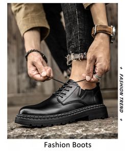 2023 Man Leather Shoes for Men Black Boot Fashion Boots