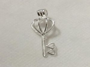 925 Silver Double Heart Love Key Locket Cage Sterling Silver Pearl Bead Pendant Fitting voor DIY Fashion Bracelet Necklace Jewelry3019099