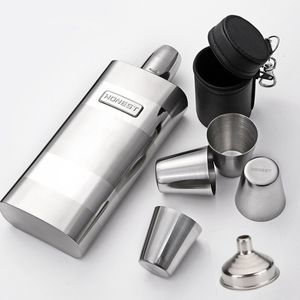 Hip Flasks Set Portable Liquor Whisky 12 Ounce 350ml Big 304 Stainless Steel Canteen Wine Bottle with 4 Cups 1 Funnle 221206