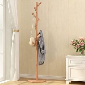 Clothing Storage Premium Wooden Coat Rack Free Standing With 8 Hooks Wood Tree Stand For Coats Hats Scarves Clothes Handbags