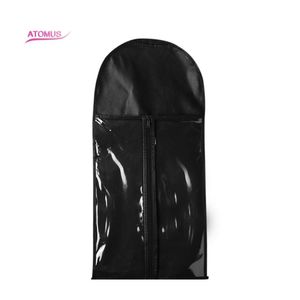 Packing Bags Black Hair Extension Packing Bag Carrier Storage Wig Stands Extensions For Carring And Drop Delivery Office School Busi Dhwzq