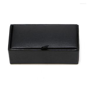 Bolsas de joalheria Men Bufflinks Tie Clip Ring Storage Caixa de armazenamento Faux Organizador de couro Exibir caixa