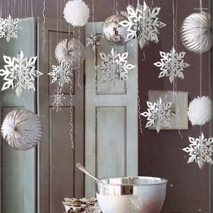 Decorações de Natal 3d Snowflake Star Paper Garlands Tree for Home Year 2023 Noel Xmas Party Decor 2022 Navidad ornamentos