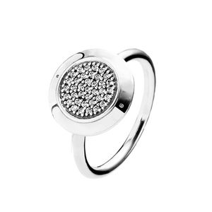 925 Sterling Silber Logo Pave RING mit Originalbox für Pandora Klassisches Design Hochzeit Party Schmuck CZ Diamant Ringe für Frauen Freundin Geschenk