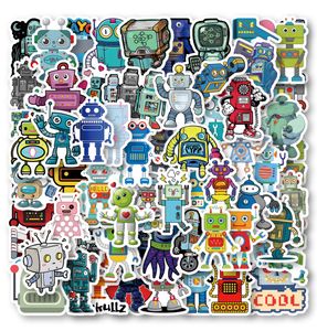 60Pcs Robot Doodle Stickers Non-Duplicate Waterproof Vinyl Sticker for Laptop Skateboard Luggage Phone Case Water Bottle Guitar Helmet Car Decals Kids Gifts