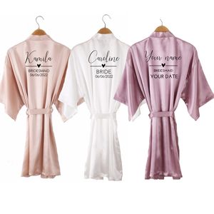 abbigliamento per la casa veloce nome personalizzato matrimonio kimono veste personalizzata scritta malva raso sexy addio al nubilato regalo donne prepararsi abiti 221202
